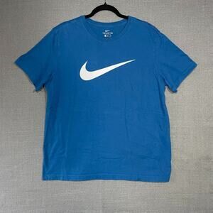 Men's The Nike Tee XL Short Sleeve Crew Neck T-Shirt Royal Blue Logo Swish Only